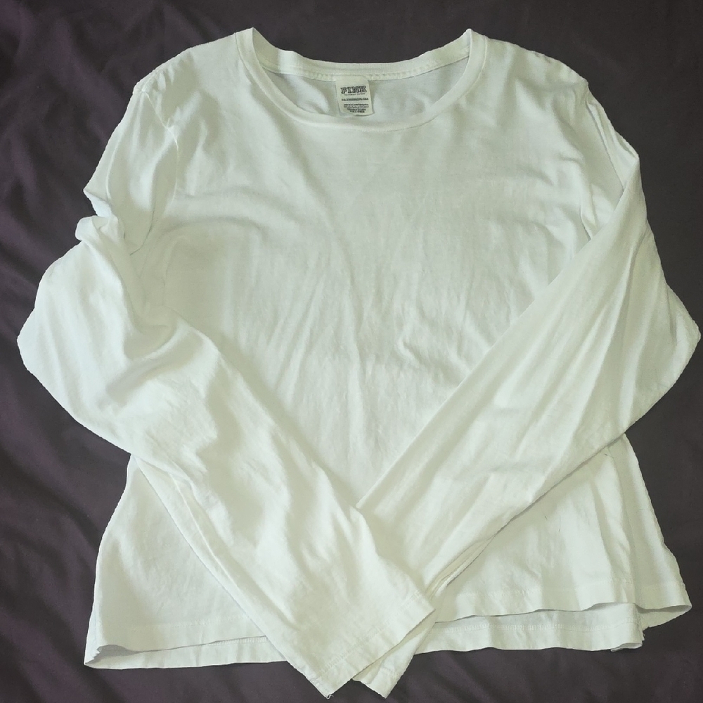 Victoria's Secret White Fitted Long Sleeve Tee